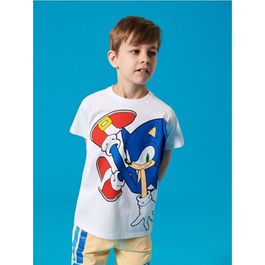 Sinsay - Koszulka z elementami 3D Sonic the Hedgehog - biały ze sklepu Sinsay w kategorii T-shirty chłopięce - zdjęcie 185479168
