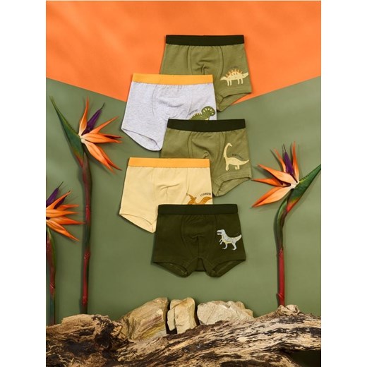 Sinsay - Bawełniane bokserki z motywem dinozaurów 5 pack - wielobarwny ze sklepu Sinsay w kategorii Majtki dziecięce - zdjęcie 185479398