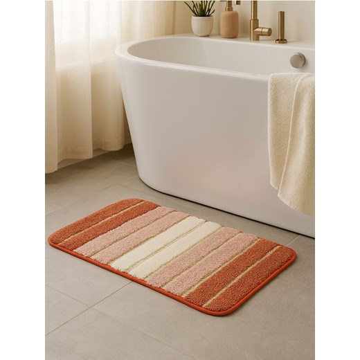 Sinsay - Mata łazienkowa w paski - różowy ze sklepu Sinsay w kategorii Dywaniki łazienkowe - zdjęcie 185479607
