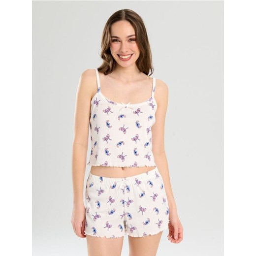Sinsay - Dwucześciowa piżama na ramiączkach Stitch - kremowy ze sklepu Sinsay w kategorii Piżamy damskie - zdjęcie 185479838