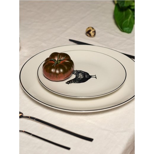 Sinsay - Talerz z ozdobnym nadrukiem - biały Sinsay One Size Sinsay