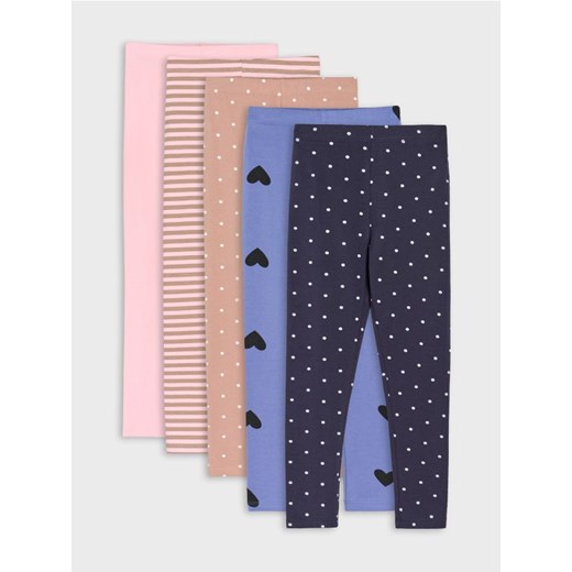 Sinsay - Bawełniane legginsy 5 pack - wielobarwny ze sklepu Sinsay w kategorii Spodnie dziewczęce - zdjęcie 185482525