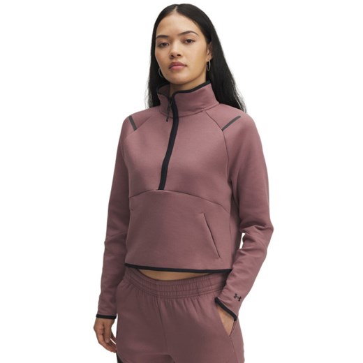 Damska bluza dresowa bez kaptura Under Armour UA Unstoppable Fleece - różowa ze sklepu Sportstylestory.com w kategorii Bluzy damskie - zdjęcie 185482896