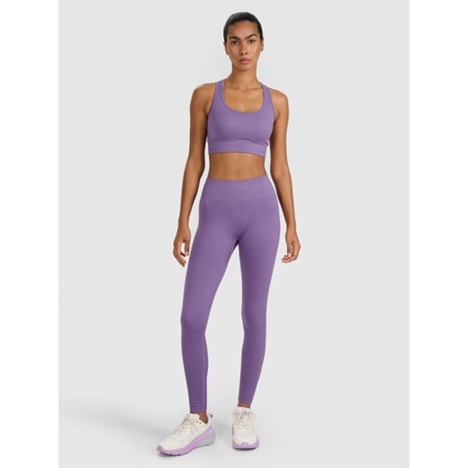 Damskie legginsy treningowe 4F 4FWAW25TFTIF359 - fioletowe ze sklepu Sportstylestory.com w kategorii Spodnie damskie - zdjęcie 185482967