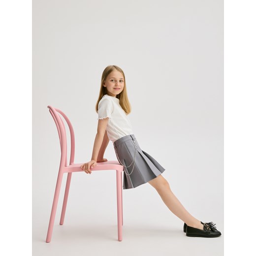 Reserved - Plisowana spódnica z łańcuszkiem - ciemnoszary ze sklepu Reserved w kategorii Spódnice dziewczęce - zdjęcie 185483475