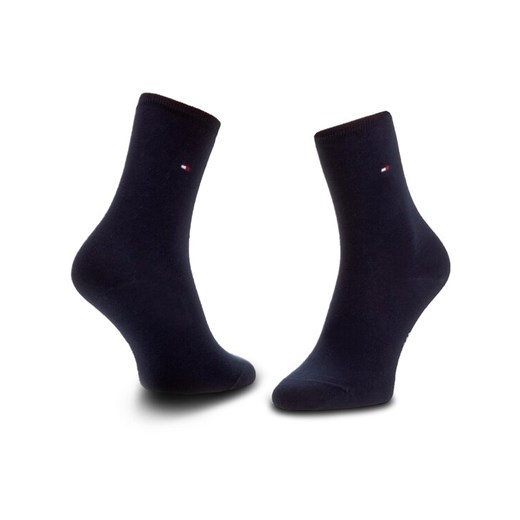Tommy Hilfiger Zestaw 2 par wysokich skarpet damskich 371221 Granatowy ze sklepu MODIVO w kategorii Skarpetki dziecięce - zdjęcie 185484018
