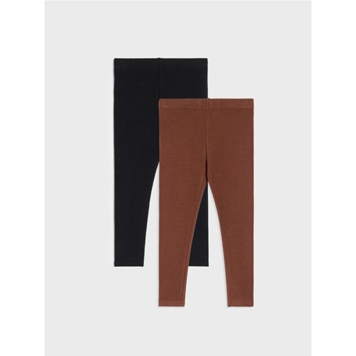 Sinsay - Legginsy 2 pack - brązowy ze sklepu Sinsay w kategorii Spodnie dziewczęce - zdjęcie 185486436
