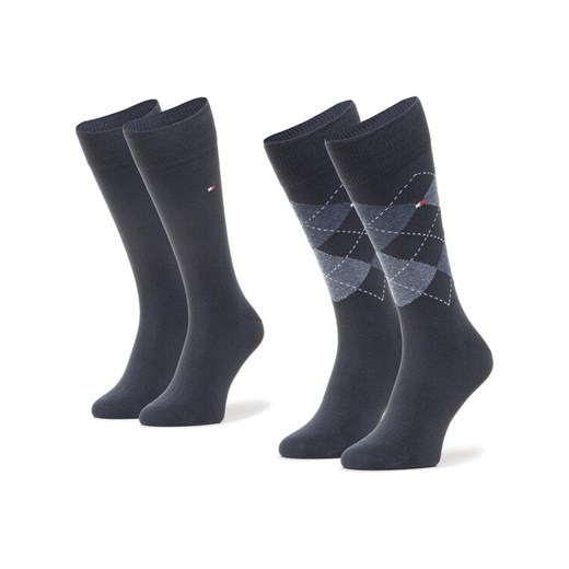 Tommy Hilfiger Zestaw 2 par wysokich skarpet męskich 100001495 Granatowy ze sklepu MODIVO w kategorii Skarpetki męskie - zdjęcie 185486789