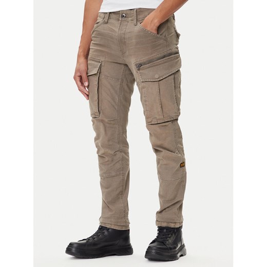 G-Star Raw Spodnie materiałowe Rovic Zip 3D D02190-E172 Beżowy Tapered Fit ze sklepu MODIVO w kategorii Spodnie męskie - zdjęcie 185486818