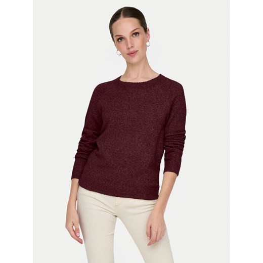 ONLY Sweter Rica 15204279 Bordowy Regular Fit ze sklepu MODIVO w kategorii Swetry damskie - zdjęcie 185486879