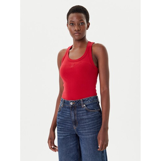 HUGO Top Datamia 50514489 Czerwony Slim Fit ze sklepu MODIVO w kategorii Bluzki damskie - zdjęcie 185486946