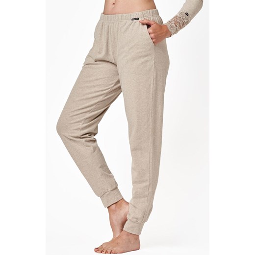 Ciepłe spodnie domowe beżowe Hot Touch LHE 729 1, Kolor beżowy, Rozmiar S, Key ze sklepu Intymna w kategorii Piżamy damskie - zdjęcie 185488218