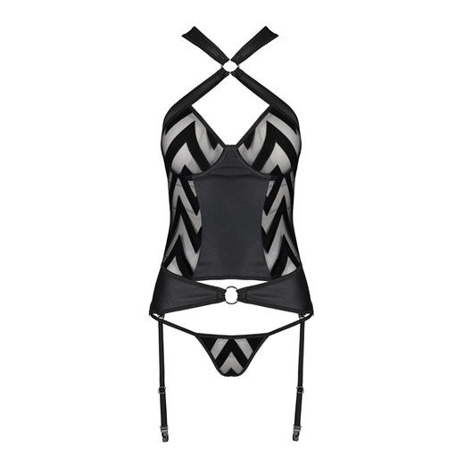 Czarny gorset Hima, Kolor czarny, Rozmiar S/M, Passion ze sklepu Intymna w kategorii Gorsety - zdjęcie 185488315