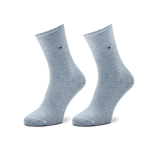 Zestaw 2 par wysokich skarpet damskich Tommy Hilfiger 371221106 Niebieski ze sklepu eobuwie.pl w kategorii Skarpetki damskie - zdjęcie 185488698