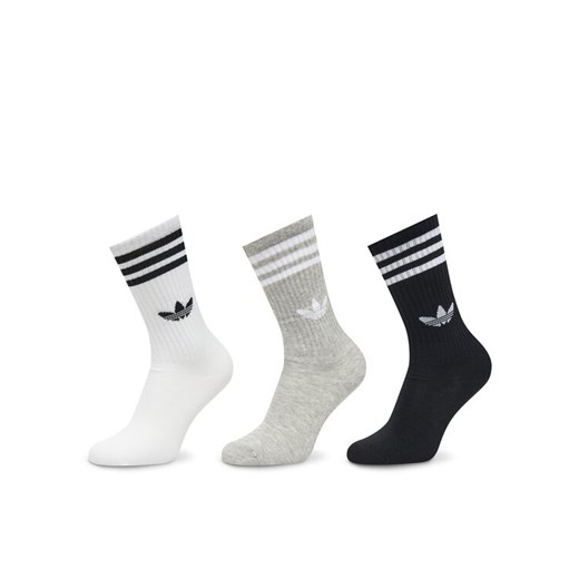 Zestaw 3 par wysokich skarpet unisex adidas 3-Stripes High JV7418 Kolorowy ze sklepu eobuwie.pl w kategorii Skarpetki męskie - zdjęcie 185488717