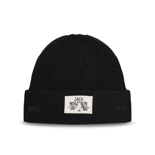 Czapka Jack Wolfskin Badge A61610 Czarny ze sklepu eobuwie.pl w kategorii Czapki zimowe męskie - zdjęcie 185488719