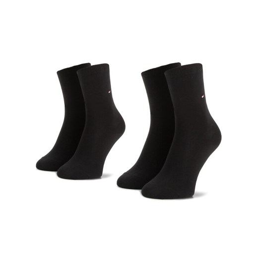 Zestaw 2 par wysokich skarpet damskich Tommy Hilfiger 371221 Czarny ze sklepu eobuwie.pl w kategorii Skarpetki damskie - zdjęcie 185488757