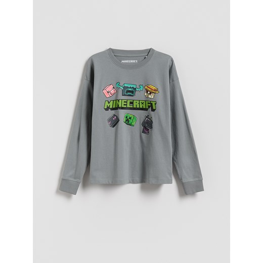 Reserved - Longsleeve Minecraft - ciemnoszary ze sklepu Reserved w kategorii T-shirty chłopięce - zdjęcie 185491326