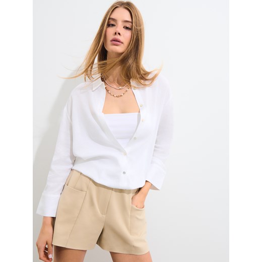 Mohito - Koszula z wiskozy i lnu - biały ze sklepu Mohito w kategorii Koszule damskie - zdjęcie 185491555