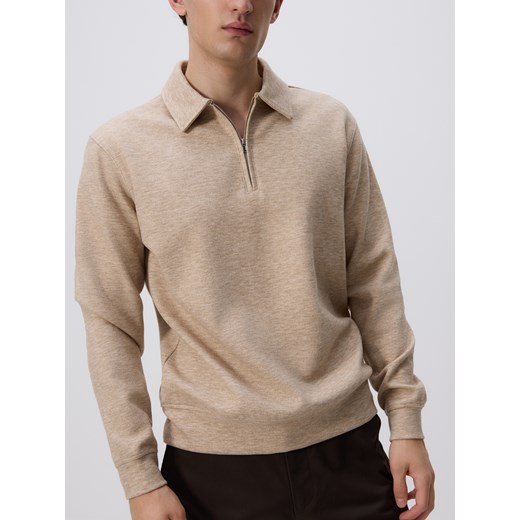 Reserved - Bluza z kołnierzem - brązowy Reserved S Reserved