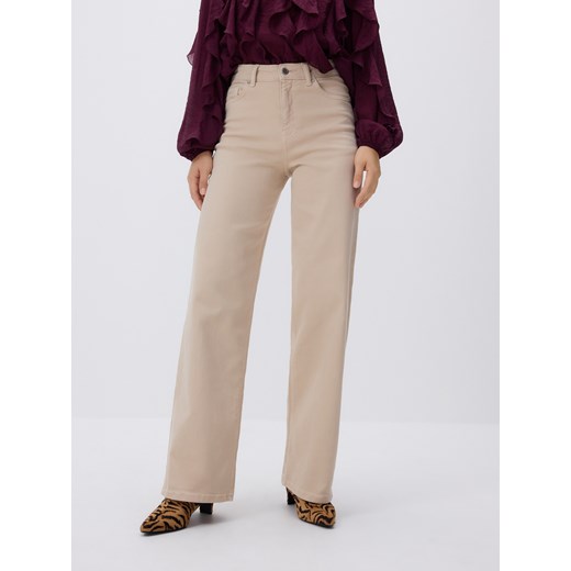 Reserved - Jeansy wide leg - kremowy Reserved 36 Reserved