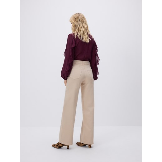 Reserved - Jeansy wide leg - kremowy Reserved 34 Reserved