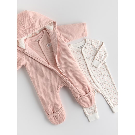 Reserved - Bawełniany pajacyk 2 pack - brudny róż Reserved 62/68 Reserved