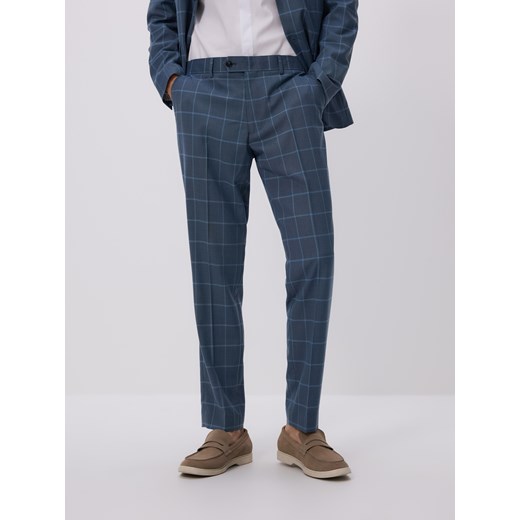 Reserved - Spodnie garniturowe w kratę - granatowy ze sklepu Reserved w kategorii Spodnie męskie - zdjęcie 185492297