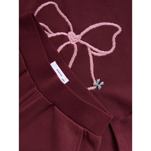 Reserved - Dresowy set z haftem - bordowy Reserved 128 (7-8 lat) Reserved