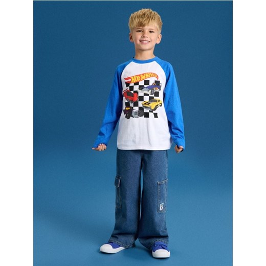 Sinsay - Koszulka z długimi rękawami Hot Wheels - mid blue ze sklepu Sinsay w kategorii T-shirty chłopięce - zdjęcie 185493847