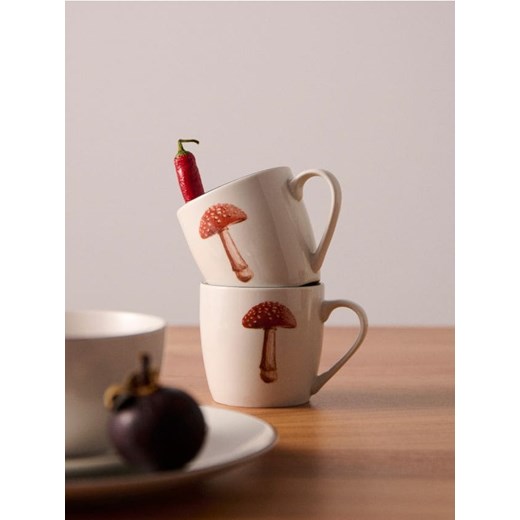 Sinsay - Ceramiczne kubki z nadrukiem muchomora 2 pack - wielobarwny ze sklepu Sinsay w kategorii Dom - zdjęcie 185493989