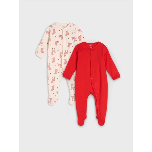 Sinsay - Pajacyki 2 pack - kremowy ze sklepu Sinsay w kategorii Śpiochy - zdjęcie 185494096