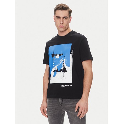 Karl Lagerfeld Jeans T-Shirt A2M17036 Czarny Regular Fit ze sklepu MODIVO w kategorii T-shirty męskie - zdjęcie 185494775