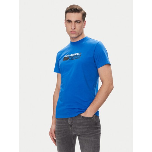 Karl Lagerfeld Jeans T-Shirt A2M17074 Niebieski Regular Fit ze sklepu MODIVO w kategorii T-shirty męskie - zdjęcie 185494786