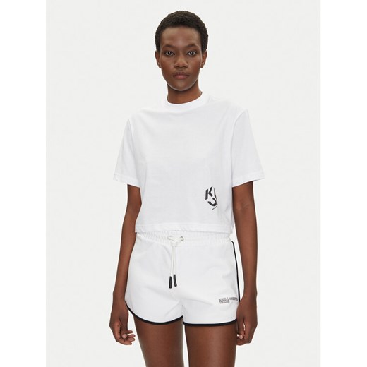Karl Lagerfeld Jeans T-Shirt A2W17076 Biały Cropped Fit M MODIVO