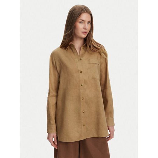 Max Mara Leisure Koszula Noel 2516111018 Brązowy Regular Fit ze sklepu MODIVO w kategorii Koszule damskie - zdjęcie 185494826