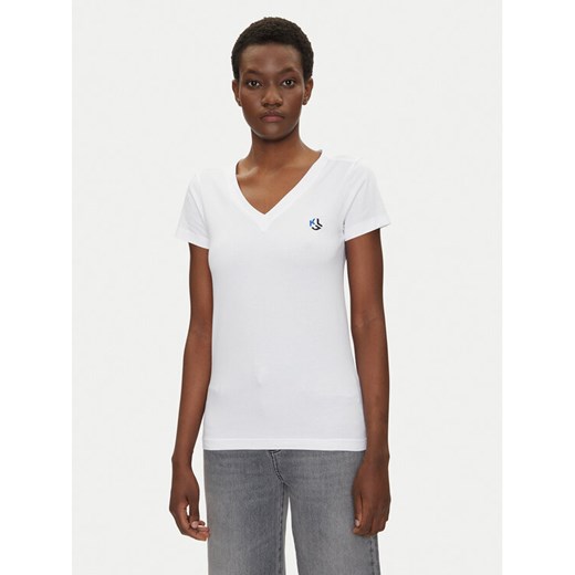 Karl Lagerfeld Jeans T-Shirt A2W17097 Biały Regular Fit ze sklepu MODIVO w kategorii Bluzki damskie - zdjęcie 185494848