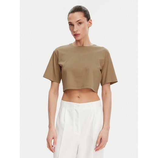 Max Mara Leisure T-Shirt 2516941098650 Brązowy Regular Fit ze sklepu MODIVO w kategorii Bluzki damskie - zdjęcie 185494867