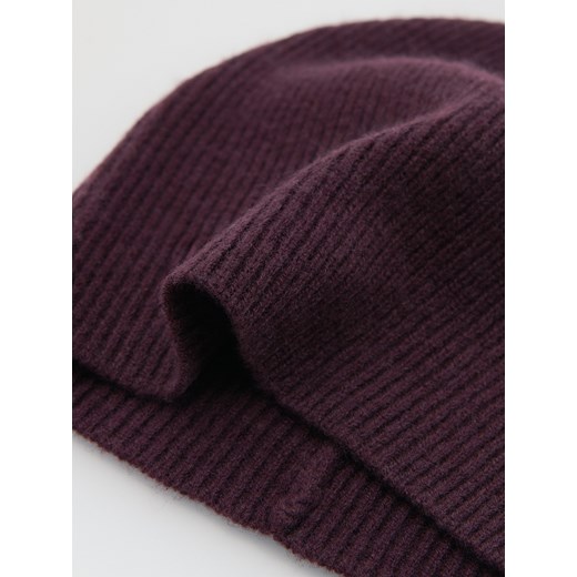 Reserved - Wełniana czapka z dodatkiem kaszmiru - mahoniowy Reserved ONE SIZE Reserved