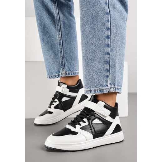 Czarno-Białe Sneakersy za Kostkę Olivarre ze sklepu born2be.pl w kategorii Buty sportowe damskie - zdjęcie 185499389