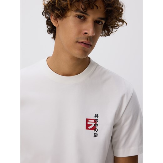 Reserved - T-shirt comfort z nadrukiem - biały ze sklepu Reserved w kategorii T-shirty męskie - zdjęcie 185499906