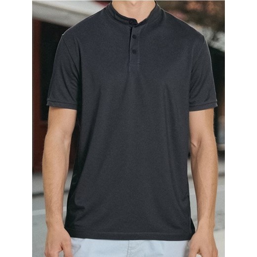 Sinsay - Koszulka henley - niebieski Sinsay M Sinsay