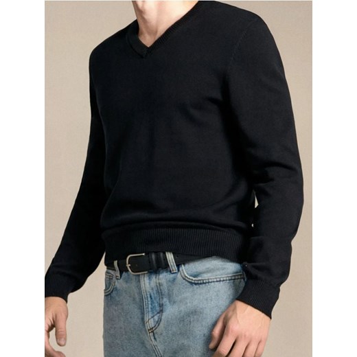 Sinsay - Sweter z dekoltem w serek - czarny ze sklepu Sinsay w kategorii Swetry męskie - zdjęcie 185501037