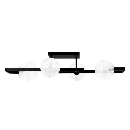 Lampa z czterema kloszami czarno-transparentna L2-G94 ze sklepu Edinos.pl w kategorii Lampy sufitowe - zdjęcie 185501117