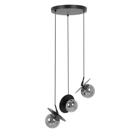 Okrągła trzypunktowa wisząca lampa czarna M7-N01 ze sklepu Edinos.pl w kategorii Lampy wiszące - zdjęcie 185501129
