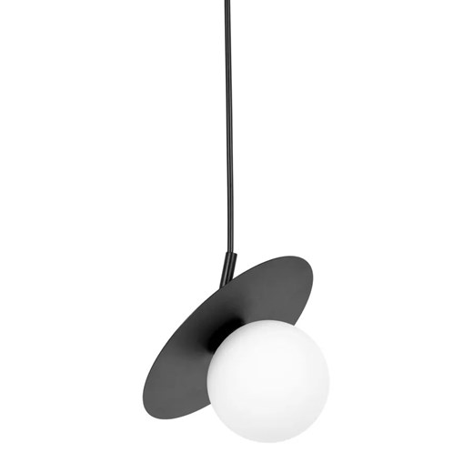 Lampa z okrągłym kloszem czarno-biała K5-K62 ze sklepu Edinos.pl w kategorii Lampy wiszące - zdjęcie 185501136