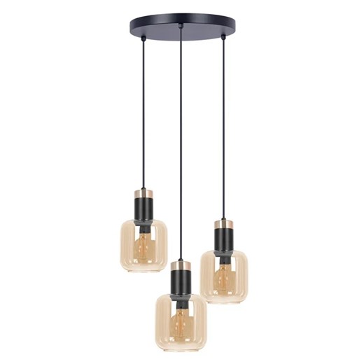 Potrójna lampa z okrągłą podstawą wisząca beżowa F1-S24 ze sklepu Edinos.pl w kategorii Lampy wiszące - zdjęcie 185501147