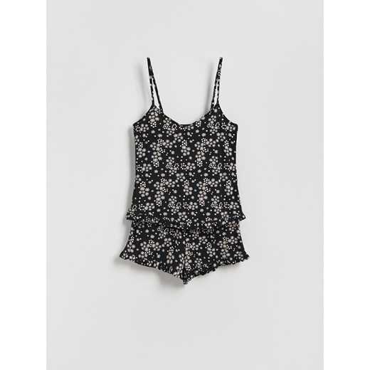 Reserved - Dwuczęściowa piżama na ramiączkach - czarny Reserved XS Reserved