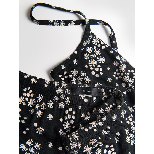 Reserved - Dwuczęściowa piżama na ramiączkach - czarny Reserved XS Reserved