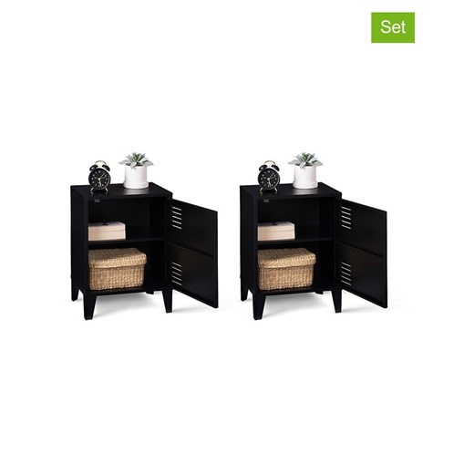 IDOMYA Essentials Stoliki nocne (2 szt.) w kolorze czarnym - 40 x 53 x 30 cm - id: 15830193 - marki Idomya Essentials - 185502429 IDOMYA Essentials Stoliki nocne (2 szt.) w kolorze czarnym - 40 x 53 x 30 cm ze sklepu Limango Polska w kategorii Szafy - zdjęcie 185502429